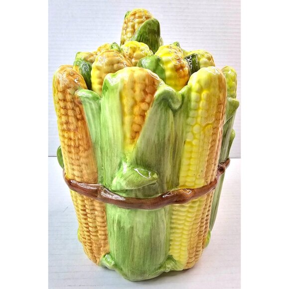 Vintage San Marco Italian Corn Design Ceramic Cookie Jar - Picture 8 of 11